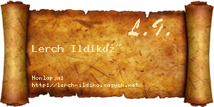 Lerch Ildikó névjegykártya