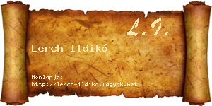 Lerch Ildikó névjegykártya